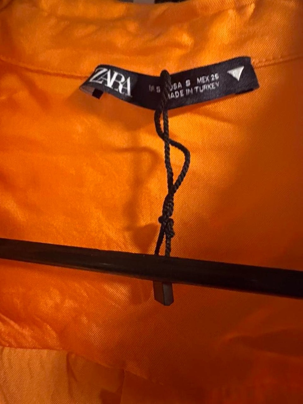 Zara Bright Orange Cropped Button-Down Shirt - Picture 4 of 5